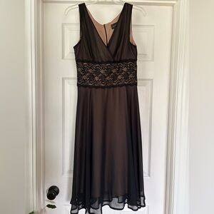 Connected Apparel black lace v-neck dress, 6